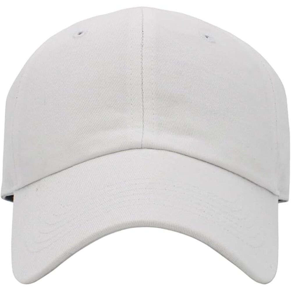 Unisex White Classic 100% Cotton Adjustable Classic Baseball Plain Dad Hat - Picture 2 of 2